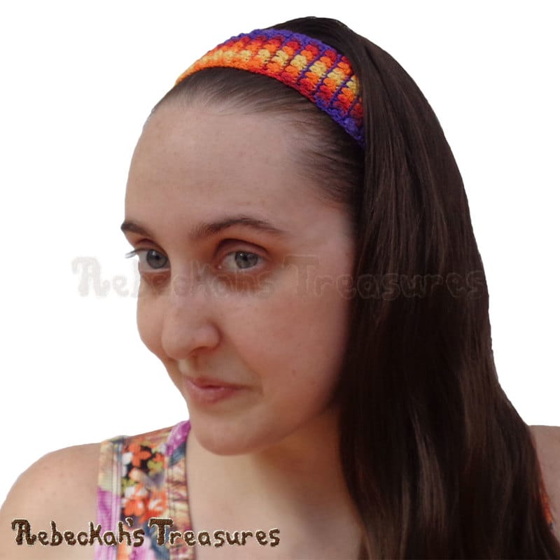 Me in my Colourful Headband! | Pebble Bobbles Headband by @beckastreasures | Limited Time Free Crochet Pattern for A Designer's Potpourri Year-Long CAL with @countrywillow12, @crochetmemories, @Sherrys2boyz & @ArtofaDG | #headband #crochet #pattern #pebbles #bobbles #holidaygift #stashbuster | Join today!