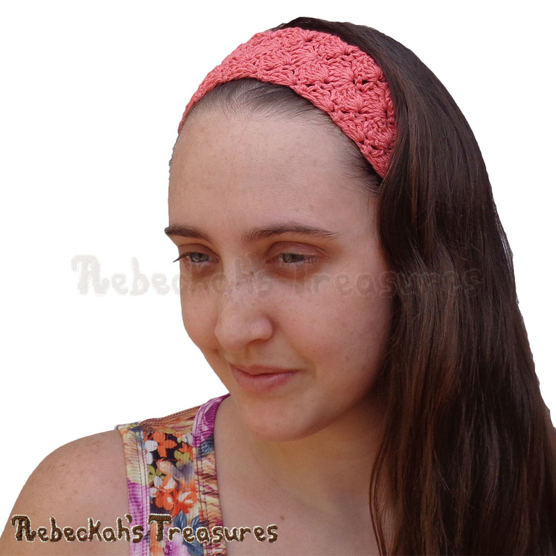 Me Wearing the Dusty Rose Headband! | Adjustable Shells Headband by @beckastreasures | Limited Time Free Crochet Pattern for A Designer's Potpourri Year-Long CAL with @countrywillow12, @crochetmemories, @Sherrys2boyz & @ArtofaDG | #headband #crochet #pattern #shells #holidaygift #stashbuster | Join today!