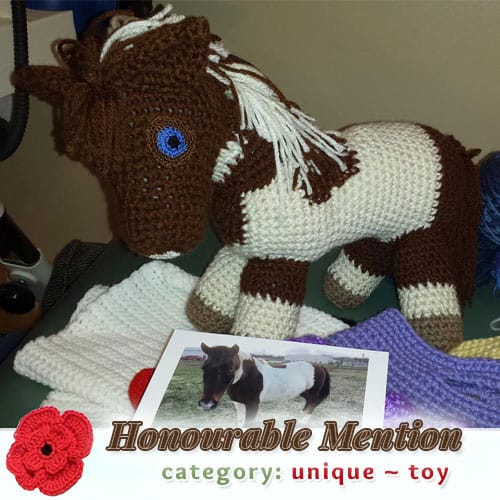 Ashlee Horse | TOY Category - Honourable Mention (more than 100 votes) at @beckastreasures | Fall into Christmas Crochet Contest 2016 (October 30th - December 21st)