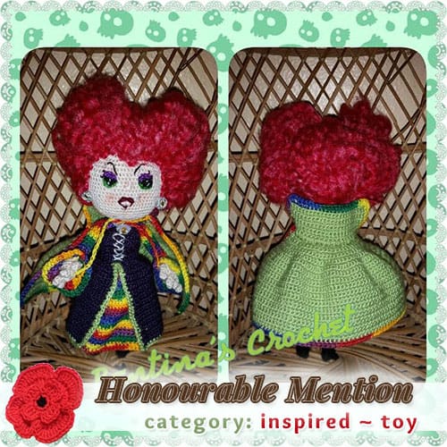 Magical Thread Treasures Winifred Sanderson | TOY Category - Honourable Mention (more than 100 votes) at @beckastreasures | Fall into Christmas Crochet Contest 2016 (October 30th - December 21st)