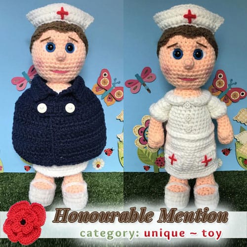 Nurse Nora | TOY Category - Honourable Mention (more than 100 votes) at @beckastreasures | Fall into Christmas Crochet Contest 2016 (October 30th - December 21st)