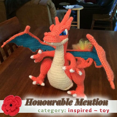 Charizard | TOY Category - Honourable Mention (more than 100 votes) at @beckastreasures | Fall into Christmas Crochet Contest 2016 (October 30th - December 21st)