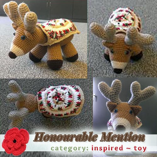Reyna the Christmas Horse | TOY Category - Honourable Mention (more than 100 votes) at @beckastreasures | Fall into Christmas Crochet Contest 2016 (October 30th - December 21st)