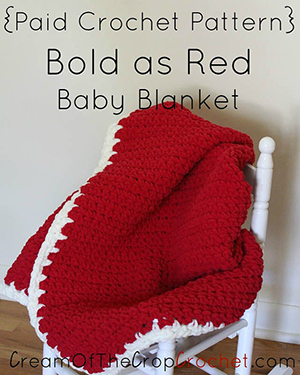 Bold as Red Baby Blanket - Crochet Pattern by @COTCCrochet | Featured at Cream of the Crop Crochet - Sponsor Spotlight Round Up via @beckastreasures | #fallintochristmas2016 #crochetcontest #spotlight #crochet #roundup