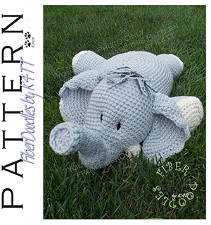 PP009 - Pillow Pal Elephant - Crochet Pattern by @_K4TT_ | Featured at Fiber Doodles by K4TT - Sponsor Spotlight Round Up via @beckastreasures | #fallintochristmas2016 #crochetcontest #spotlight #crochet #roundup