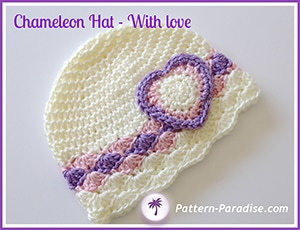 With Love Chameleon Hat by @patternparadise | via I Heart Hats - A LOVE Round Up by @beckastreasures | #crochet #pattern #hearts #kisses #valentines #love