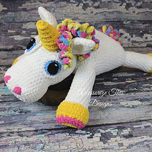 Abigail the Unicorn Pillow Buddy | Featured at Tuesday Treasures #22 via @beckastreasures with #accessorizethisdesigns | #crochet