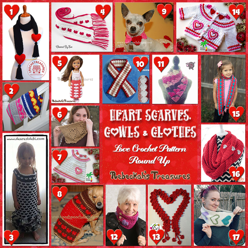 I Heart Clothes! | A LOVE Round Up by @beckastreasures with & MORE! | Featuring 17 #Crochet #Patterns from 13 designers (10 #FREE + 7 Premium) | #hearts #kisses #valentines #love