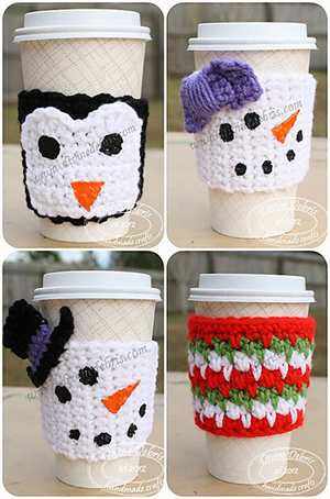 Winter Mug Cozies - Free Crochet Pattern by @divinedebrisweb | Featured at Divine Debris - Sponsor Spotlight Round Up via @beckastreasures | #fallintochristmas2016 #crochetcontest #spotlight #crochet #roundup