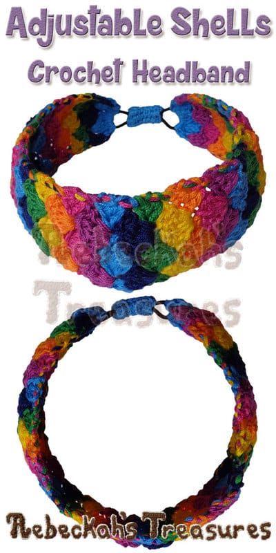 A Rainbow Adjustable Shells Headband by @beckastreasures!