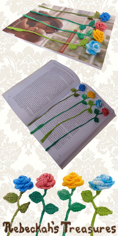 Ring Around the Rosy Bookmark | Premium Crochet Pattern by @beckastreasures with FREE video tutorials! | #rose #bookmark #crochet #pattern #tutorial #rosebud