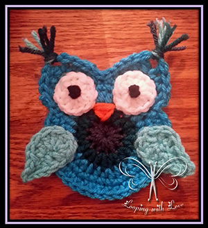 It's A Hoot Owl Applique - Crochet Pattern by @LoopingWithLove | Featured at Looping with Love - Sponsor Spotlight Round Up via @beckastreasures | #fallintochristmas2016 #crochetcontest #spotlight #crochet #roundup