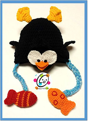 Fishing Penguin Hat - Crochet Pattern by @SnappyTots Featured at Snappy Tots - Sponsor Spotlight Round Up via @beckastreasures | #fallintochristmas2016 #crochetcontest #spotlight #crochet #roundup
