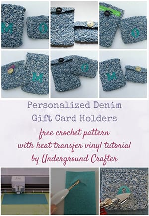 Personalized Denim Gift Card Holders | Featured at Saturday Link Party #66 via @beckastreasures with @ucrafter | Join the latest parties here: https://goo.gl/uUHihU #crochet
