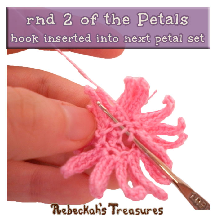 WIP Picture 3 | Crocheting the Petals of the Dainty Daisy via @beckastreasures | FREE Pencil Topper / Finger Puppet Crochet Pattern!