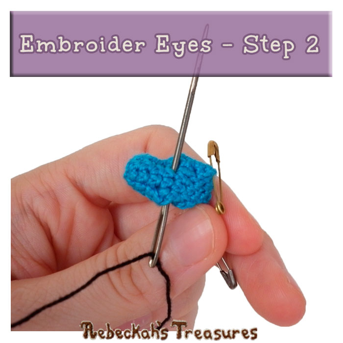 WIP Picture 13 | Embroider Pony Eyes via @beckastreasures | FREE Pencil Topper / Finger Puppet Crochet Pattern!