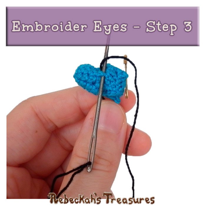 WIP Picture 14 | Embroider Pony Eyes via @beckastreasures | FREE Pencil Topper / Finger Puppet Crochet Pattern!
