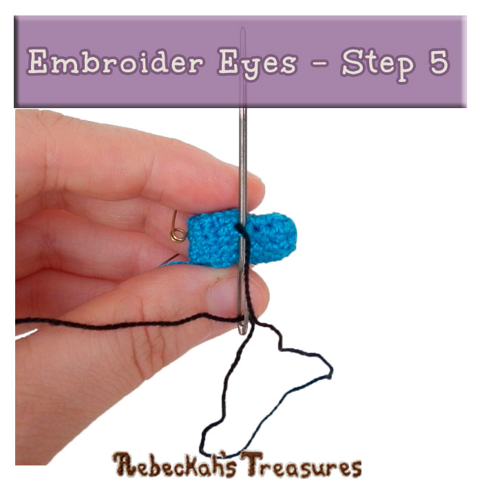 WIP Picture 17 | Embroider Pony Eyes via @beckastreasures | FREE Pencil Topper / Finger Puppet Crochet Pattern!