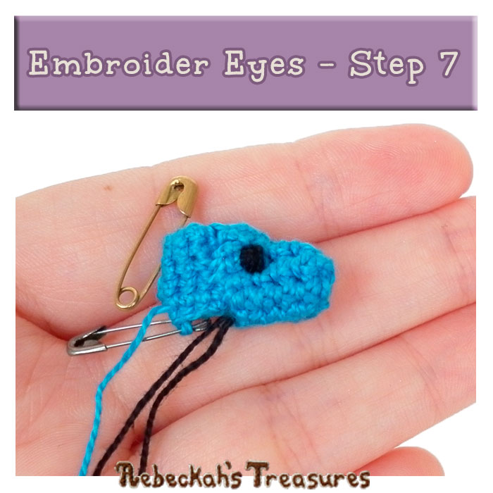 WIP Picture 19 | Embroider Pony Eyes via @beckastreasures | FREE Pencil Topper / Finger Puppet Crochet Pattern!