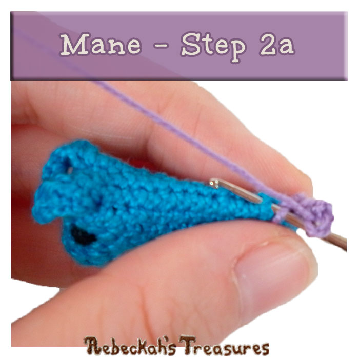 WIP Picture 31 | Crocheting the Pony's Mane via @beckastreasures | FREE Pencil Topper / Finger Puppet Crochet Pattern!