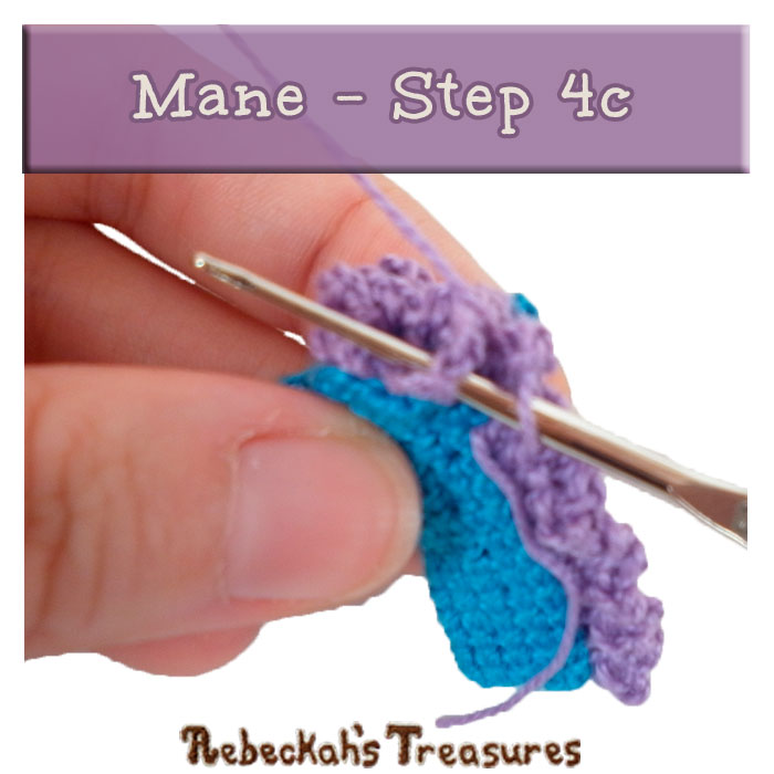 WIP Picture 36 | Crocheting the Pony's Mane via @beckastreasures | FREE Pencil Topper / Finger Puppet Crochet Pattern!