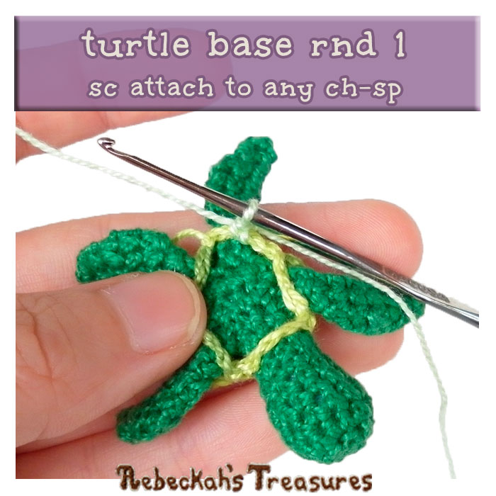 WIP Picture 16 | Crocheting the Turtle's Base via @beckastreasures | FREE Finger Puppet Crochet Pattern!