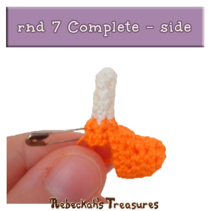 WIP Picture 7 | Pony Unicorn rnd 7 Complete - Side View via @beckastreasures | FREE Pencil Topper / Finger Puppet Crochet Pattern!