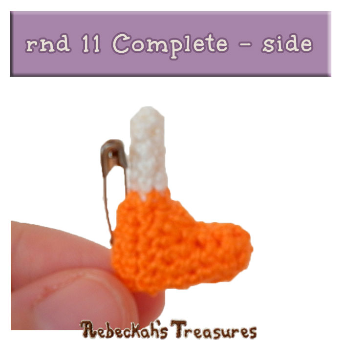 WIP Picture 11 | Pony Unicorn rnd 11 Complete - Side View via @beckastreasures | FREE Pencil Topper / Finger Puppet Crochet Pattern!