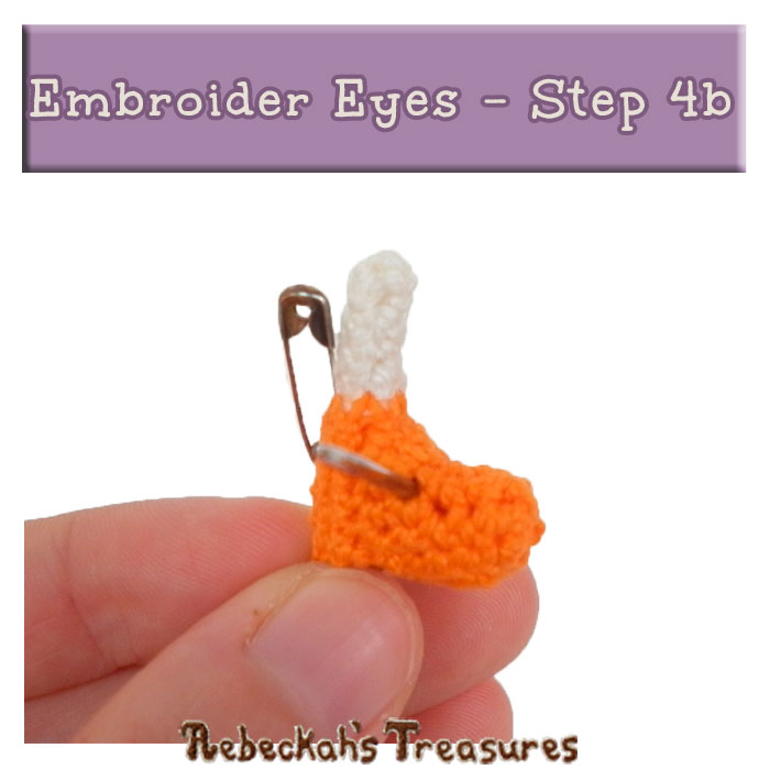 WIP Picture 16 | Embroider Unicorn Eyes via @beckastreasures | FREE Pencil Topper / Finger Puppet Crochet Pattern!