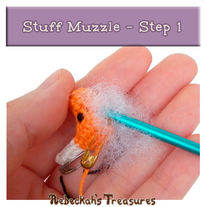 WIP Picture 21 | Stuff Unicorn Muzzle via @beckastreasures | FREE Pencil Topper / Finger Puppet Crochet Pattern!