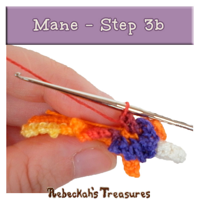 WIP Picture 33 | Crocheting the Unicorn's Mane via @beckastreasures | FREE Pencil Topper / Finger Puppet Crochet Pattern!