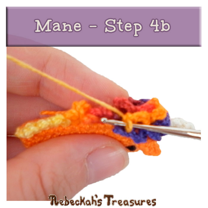 WIP Picture 35 | Crocheting the Unicorn's Mane via @beckastreasures | FREE Pencil Topper / Finger Puppet Crochet Pattern!