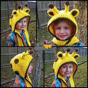 Giraffe Scoodie - Crochet Pattern by @ArtofaDG | Featured at Articles of a Domestic Goddess - Sponsor Spotlight Round Up via @beckastreasures | #fallintochristmas2016 #crochetcontest #spotlight #crochet #roundup