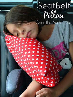 Seat Belt Pillow | Featured on @beckastreasures Saturday Link Party 55 with Over The Apple Tree!
