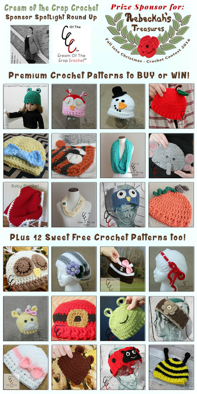 Cream of the Crop Crochet - Sponsor Spotlight Round Up via @beckastreasures | 12 Premium + 12 #FREE Crochet Patterns by @COTCCrochet | #fallintochristmas2016 #crochetcontest #spotlight #crochet #roundup