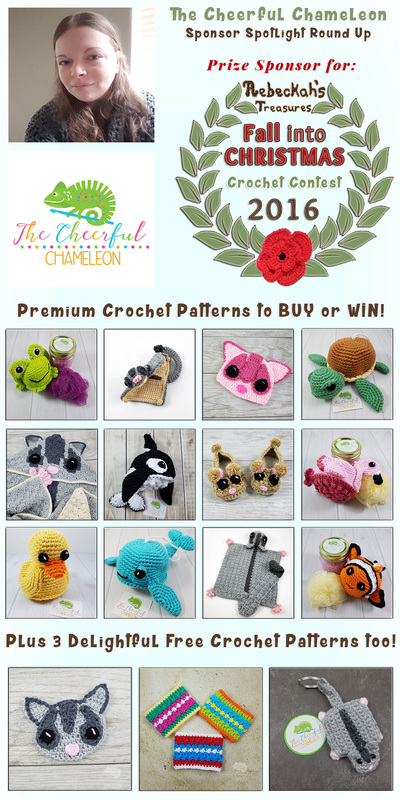 The Cheerful Chameleon - Sponsor Spotlight Round Up via @beckastreasures | 12 Premium + 3 #FREE Crochet Patterns by @CheeryChameleon | #fallintochristmas2016 #crochetcontest #spotlight #crochet #roundup