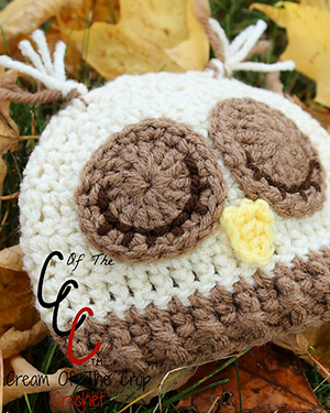 Sleepy Owl Hat (Preemie/NB) - Free Crochet Pattern by @COTCCrochet | Featured at Cream of the Crop Crochet - Sponsor Spotlight Round Up via @beckastreasures | #fallintochristmas2016 #crochetcontest #spotlight #crochet #roundup