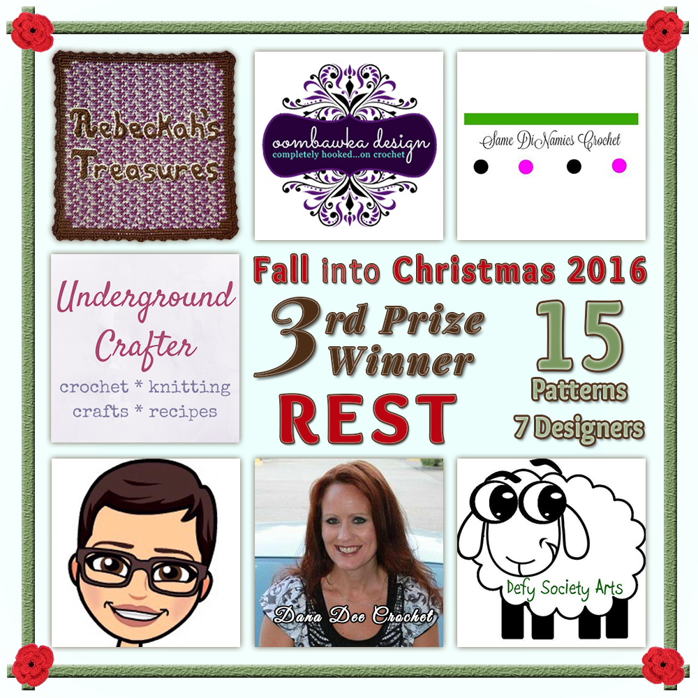 VOTE REST in the Fall into Christmas 2016 crochet contest via @beckastreasures! | Help your favourites win these awesome prizes. | THIRD PRIZE: 15 #free #crochet patterns! | Up to 5 votes daily! Vote here: https://goo.gl/mB0UZY #fallintochristmas2016
