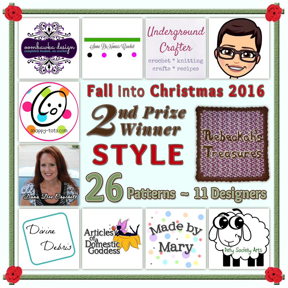 VOTE STYLE in the Fall into Christmas 2016 crochet contest via @beckastreasures! | Help your favourites win these awesome prizes. | SECOND PRIZE: 26 #free #crochet patterns! | Up to 5 votes daily! Vote here: https://goo.gl/8Lwng5 #fallintochristmas2016