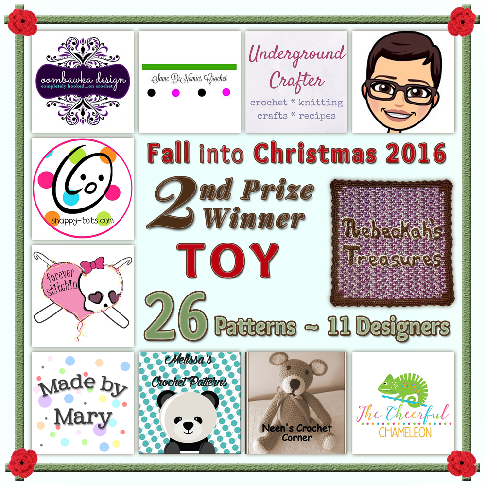 VOTE TOY in the Fall into Christmas 2016 crochet contest via @beckastreasures! | Help your favourites win these awesome prizes. | SECOND PRIZE: 26 #free #crochet patterns! | Up to 5 votes daily! Vote here: https://goo.gl/89N8Jd #fallintochristmas2016