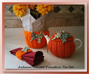 Autum Harvest Pumpkin Tea Set - Tea Cozy | Featured at Saturday Link Party #61 via @beckastreasures with @crochetmemories | Join the latest parties here: https://goo.gl/uUHihU #crochet