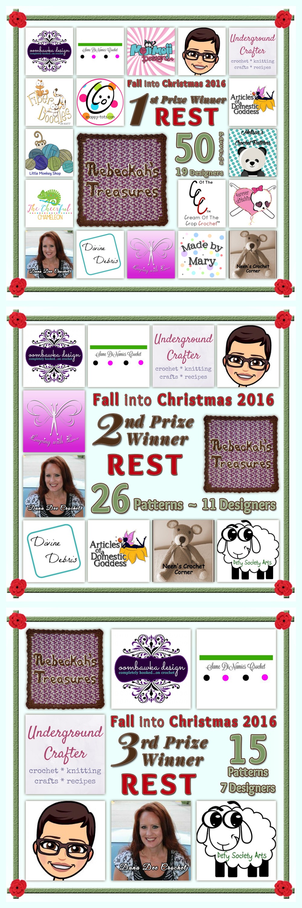 VOTE REST in the Fall into Christmas 2016 crochet contest via @beckastreasures! | Help your favourites win these awesome prizes. | Up to 5 votes daily! Vote here: https://goo.gl/8Lwng5 #fallintochristmas2016
