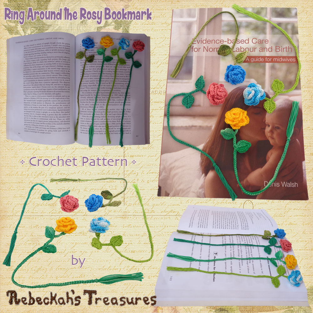 Ring Around the Rosy Bookmark | Premium Crochet Pattern by @beckastreasures with FREE video tutorial! | Coming March 6th, 2017 #rose #bookmark #crochet #pattern #tutorial #rosebud