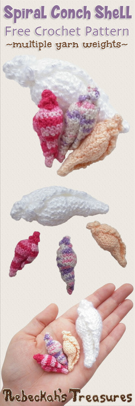 Spiral Conch Shell | FREE crochet pattern by @beckastreasures | Do you scavenge beaches for precious seashells? Keep memories of summer fun near you always with this gorgeous Spiral Conch Shell! Visit www.rebeckahstreasures.com #seashell #crochet #spiralconchshell #shell #treasure