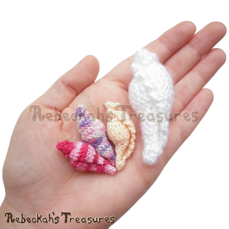 Spiral Conch Shells in the Palm of my Hand | FREE crochet pattern by @beckastreasures | Do you scavenge beaches for precious seashells? Keep memories of summer fun near you always with this gorgeous Spiral Conch Shell! Visit www.rebeckahstreasures.com #seashell #crochet #spiralconchshell #shell #treasure