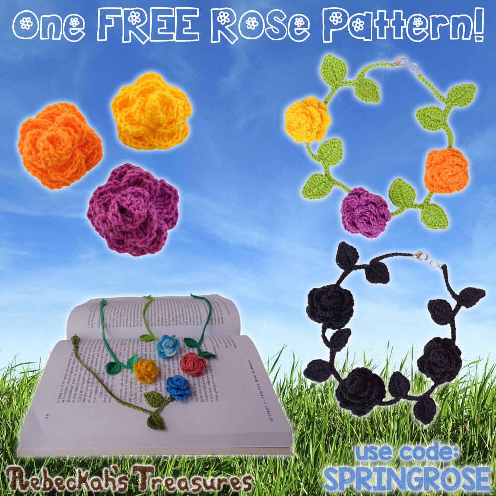 ONE #Free #Rose #Crochet Pattern for you by @beckastreasures! | Valid until the end of the day EST on April 17th, 2017.