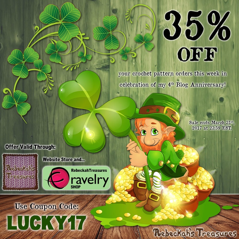 St. Patty's 2017 + 4th Blog Anniversary #SALE via @beckastreasures! | 35% off all orders! - Sale ends Friday, March 31st, 2017 at 23:59 EST.