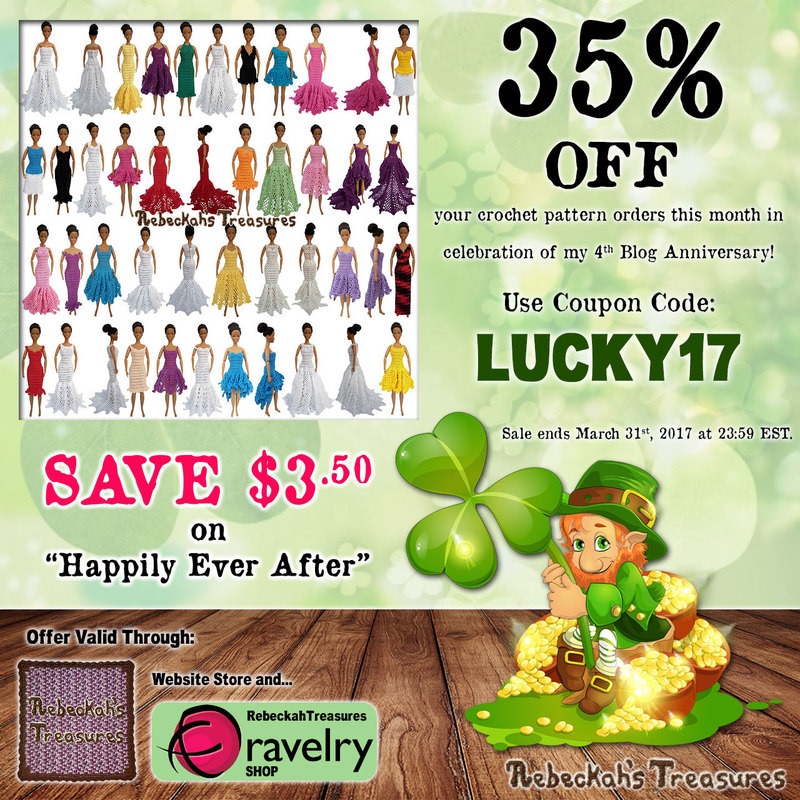 Happily Ever After Crochet Pattern | Lucky 35% OFF SALE via @beckastreasures | Use code: LUCKY17 | *Ends March 31st, 2017 at 23:59 EST.