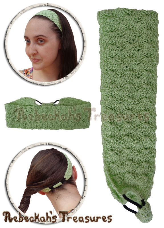 Mint Collage | Adjustable Shells Headband by @beckastreasures | Limited Time Free Crochet Pattern for A Designer's Potpourri Year-Long CAL with @countrywillow12, @crochetmemories, @Sherrys2boyz & @ArtofaDG | #headband #crochet #pattern #shells #holidaygift #stashbuster | Join today!