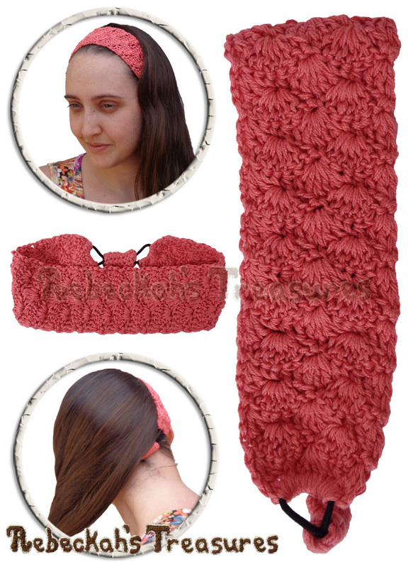 Dusty Rose Collage | Adjustable Shells Headband by @beckastreasures | Limited Time Free Crochet Pattern for A Designer's Potpourri Year-Long CAL with @countrywillow12, @crochetmemories, @Sherrys2boyz & @ArtofaDG | #headband #crochet #pattern #shells #holidaygift #stashbuster | Join today!